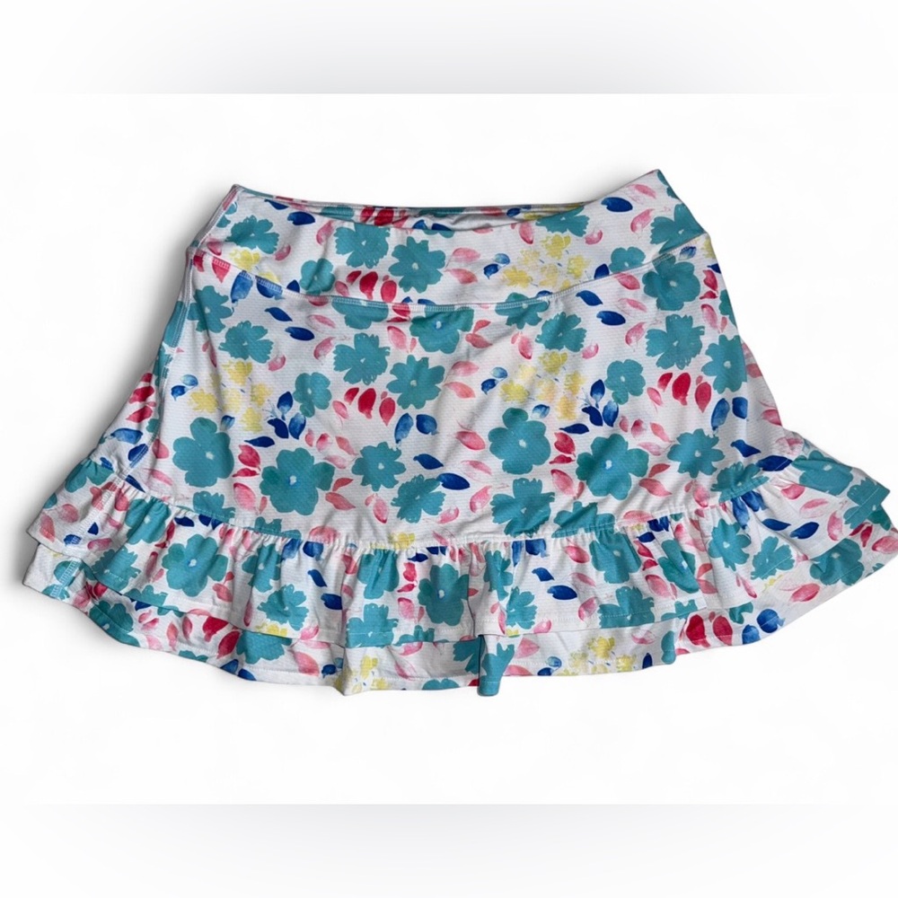 Gottex Floral Athletic Skort Womens Tennis Golf Pickleball Skirt w/ Shorts Large